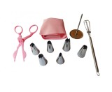 Cumpara ieftin Set duiuri ornat din inox, tel, forfeca, pos silicon, stand, 9 bucati, 444COF