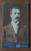 Fotografie tip CDV, barbat cu mustata, Constantin M. Gherghina, sfarsit de secol XIX