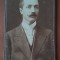 Fotografie tip CDV, barbat cu mustata, Constantin M. Gherghina, sfarsit de secol XIX