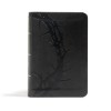 CSB Large Print Compact Reference Bible, Charcoal Leathertouch
