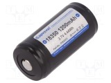 Acumul: Li-Ion 18350 3,7V 1100mAh &Oslash;18,6x39mm 8A