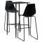 vidaXL Set mobilier de bar, 3 piese, negru, plastic