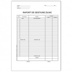 Raport de gestiune zilnic, A4 RS, 2 exemplare, 50 file foto