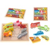 Puzzle educativ din lemn cu vehicule, Oem