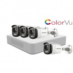 Sistem supraveghere video Hikvision 4 camere 2MP ColorVU FullTime FULL HD SafetyGuard Surveillance