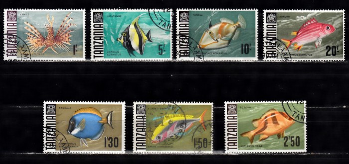 A12 S6 3 - Timbre foart vechi - Tanzania - pesti exotici