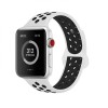 Curea sport Edman silicona pentru Apple Watch Ultra/SE/9/8/7/6/5/4/3/2/1, 38/40/41 mm, marimea S, Alb/Negru