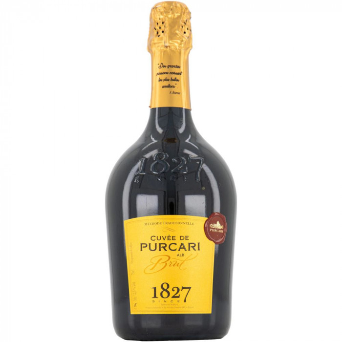 Vin Spumant Alb Brut Cuvee de Purcari 13.5%, 0.75 L, Vin Spumant Alb Brut, Vinuri Spumante Albe, Vinuri Spumante Albe Cuvee Brut, Vin Alb Spumant Purc