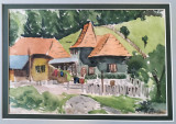 Casa natală - acuarelă de Aurica Ionescu, Peisaje, Acuarela, Realism