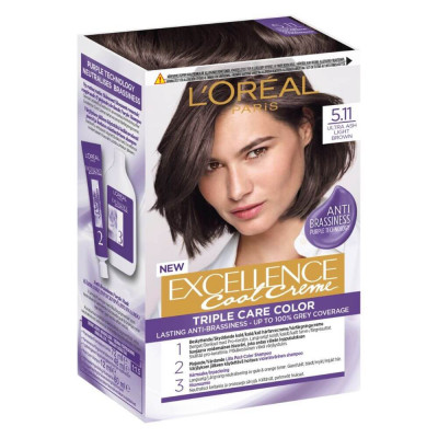 Vopsea de Par Permanenta L&amp;#039;Oreal Paris Excellence Cool Creme 5.11, 192 ml, Saten Deschis Ultra Cenusiu, Vopsea L&amp;#039;Oreal Paris, Vopsea de Par L&amp;#039;OREAL Pa foto