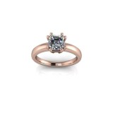 Inel de logodna din aur roze 14K, piatra zirconiu - 45