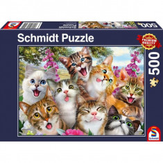 Puzzle 500 piese Schmidt: Selfie cu pisici