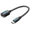Cablu USB 2.0 A mama - USB type C tatat 15cm cupru ecranat negru VENTION CCSBB