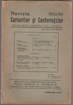 Revista Cursurilor si Conferintelor - Anul I, Nr. 8 (octombrie 1936) foto