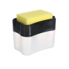 Dispenser eMazing 2 &icirc;n 1 pentru detergent lichid vase și ustensile sanitare, cu suport integrat pentru burete de bucătărie, capacitate 380 ml, culoare