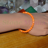 Bratara sidef portocaliu colorat sfere 6mm, Stonemania Bijou