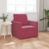 VidaXL Sofa Pat 2-in-1 Roșie Vin 74x77x81 cm Catifea
