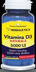 VITAMINA D3 NATURALA 3000UI 60CPS VEGETALE