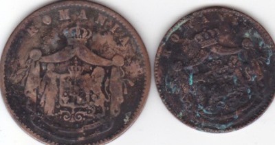 ROMANIA 5 si 10 bani 1867 foto