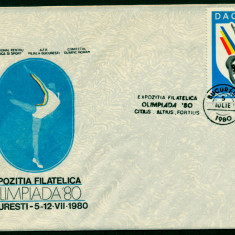 1980 Plic AFR Expozitia Filatelica Olimpiada '80, necirculat
