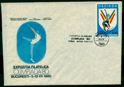 1980 Plic AFR Expozitia Filatelica Olimpiada &amp;#039;80, necirculat foto