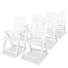 Gossi scaune de gradina rabatabile, 6 buc., alb, plastic