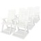 Gossi scaune de gradina rabatabile, 6 buc., alb, plastic
