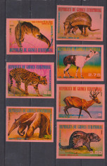 GUINEA ECUATORIALA 1977 FAUNA MI: 1248-1254 NEDANTELAT MNH foto