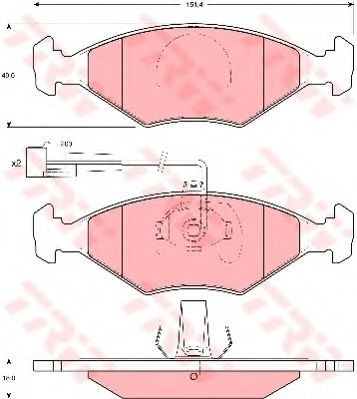 Set placute frana,frana disc FIAT ALBEA (178) (1996 - 2009) TRW GDB1340 foto