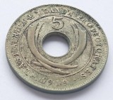 270. Moneda Africa de Est &amp; Uganda 5 cent 1919 (starea din imagine) (tiraj 200.000 buc) (H)