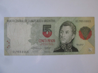 Argentina 5 Pesos convertibili 1992 foto