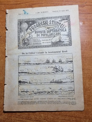 revista progresul stiintei 28 iunie 1919-anul 1,nr.11 - telefonia fara fir foto