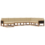 vidaXL Set de canapele de exterior cu pernă 8 pcs Natural și Bej 3382796