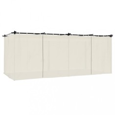 Pavilion cu draperii, gri taupe, 6x3 m, otel foto