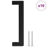 Cumpara ieftin Manere de dulap, 10 buc., negru, 128 mm, otel inoxidabil