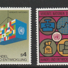 Natiunile unite-UNO Viena 1983-Comert si dezvoltare,dant., MNH,Mi.34-35