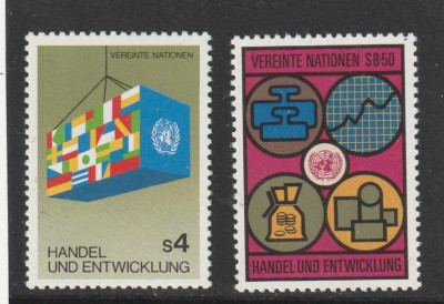 Natiunile unite-UNO Viena 1983-Comert si dezvoltare,dant., MNH,Mi.34-35 foto