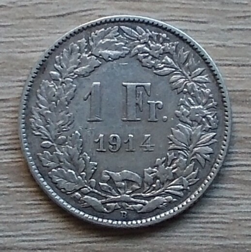 Moneda argint 1 franc 1914 Elveția
