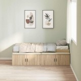 VidaXL Cadru de pat cu depozitare Stejar sonoma 100 x 200 cm 3335183