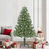 vidaXL Brad de Crăciun cu 300 LED cu suport Verde 210 cm PVC 3396393