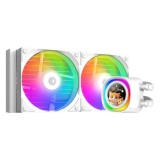 Cooler procesor cu lichid ID-Cooling FX240 LCD alb cu display iluminare aRGB