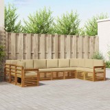 vidaXL Seturi de canapele 10 pcs Natural și Bej Lemn Solid de Acacia 3375548