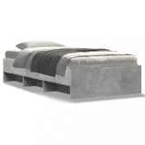 vidaXL Cadru de pat, gri sonoma, 90x200 cm, lemn prelucrat