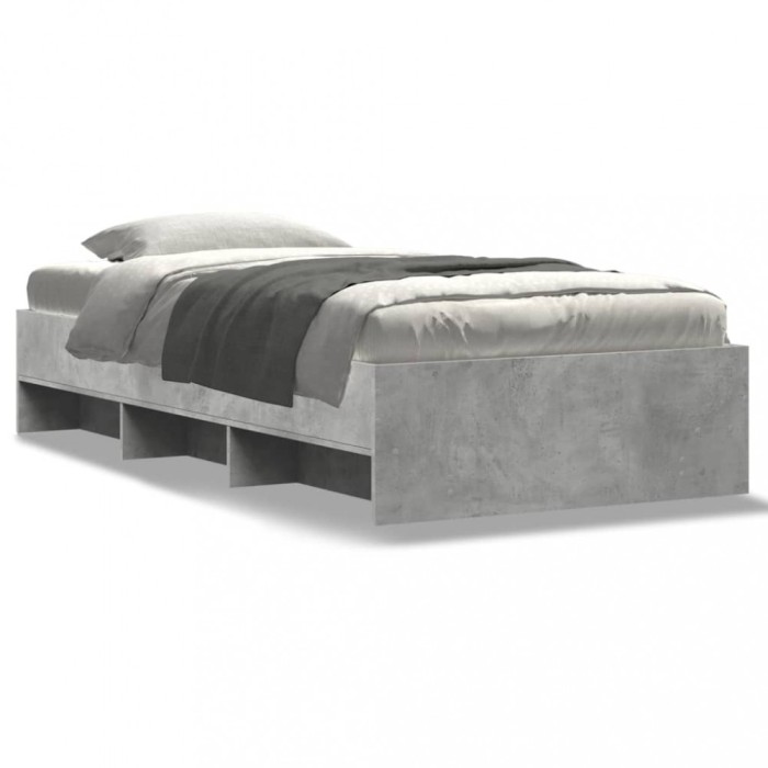 vidaXL Cadru de pat, gri sonoma, 90x200 cm, lemn prelucrat
