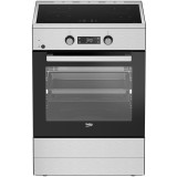 Aragaz Beko FSM69301SXT, Electric, 4 zone de gatit, Booster, SteamShine Cleaning, Gatire asistata de abur, Rafturi telescopice, Timer, Clasa A, 60 cm,