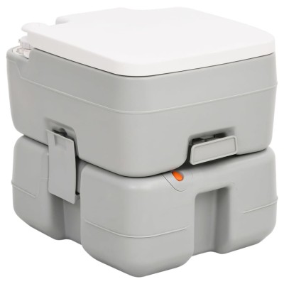 vidaXL Toaletă portabilă de camping, gri și alb, 15+10 L, HDPE 154407 foto