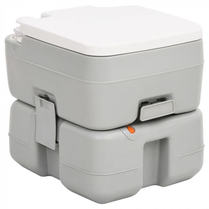 vidaXL Toaletă portabilă de camping, gri și alb, 15+10 L, HDPE 154407
