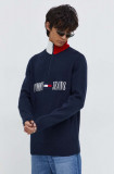 Cumpara ieftin Tommy Jeans pulover bărbați, culoarea bleumarin DM0DM18368