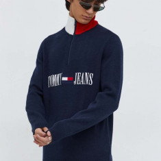 Tommy Jeans pulover bărbați, culoarea bleumarin DM0DM18368