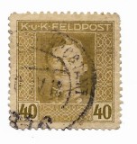 Austria - Posta Militara - Imparatul Karl I, 1917-1918 - 4 H, obliterat